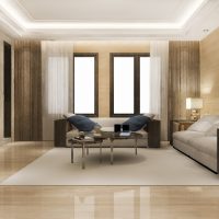 3d rendering luxury and modern living room with leather sofa and lamp